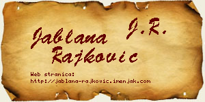 Jablana Rajković vizit kartica